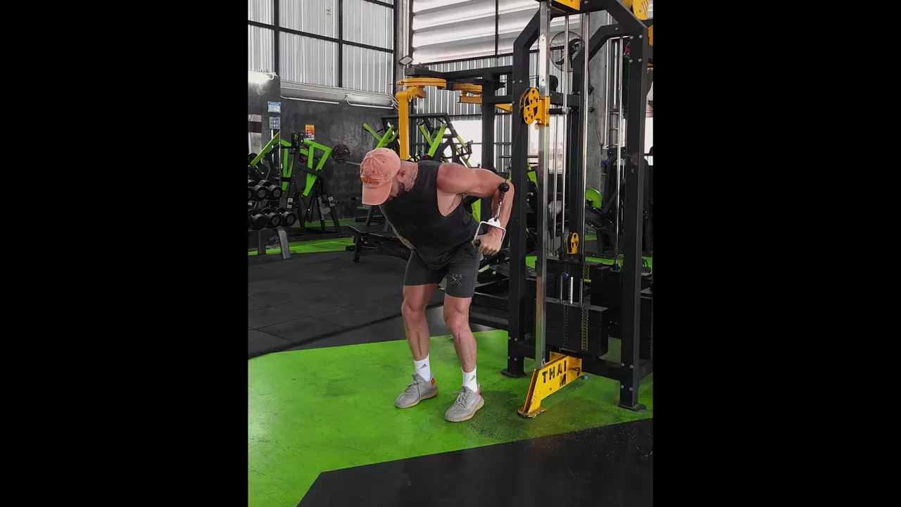 Single-Arm Bent-Over Cable Press exercise