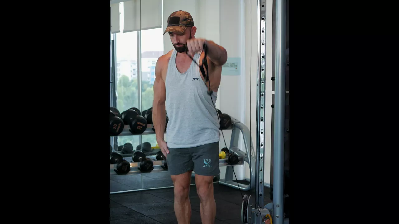 Single-Arm Cable Front Raise exercise