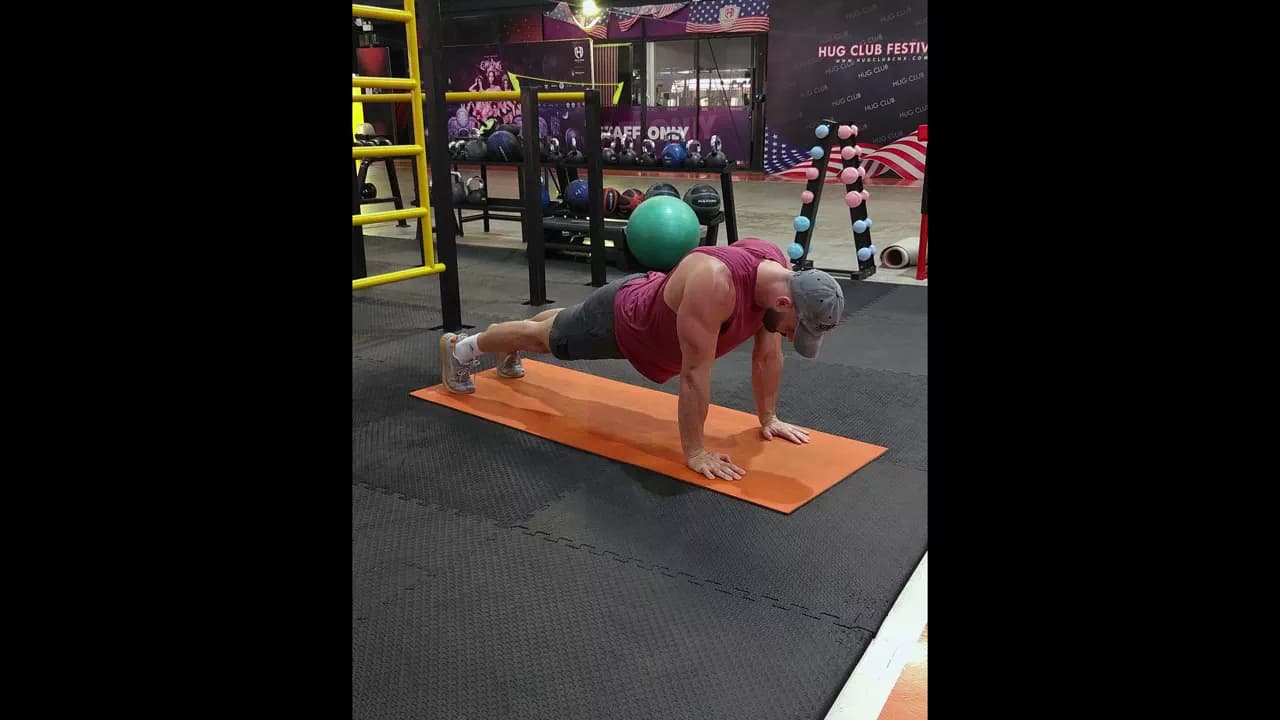 Straight-Arm High Plank exercise
