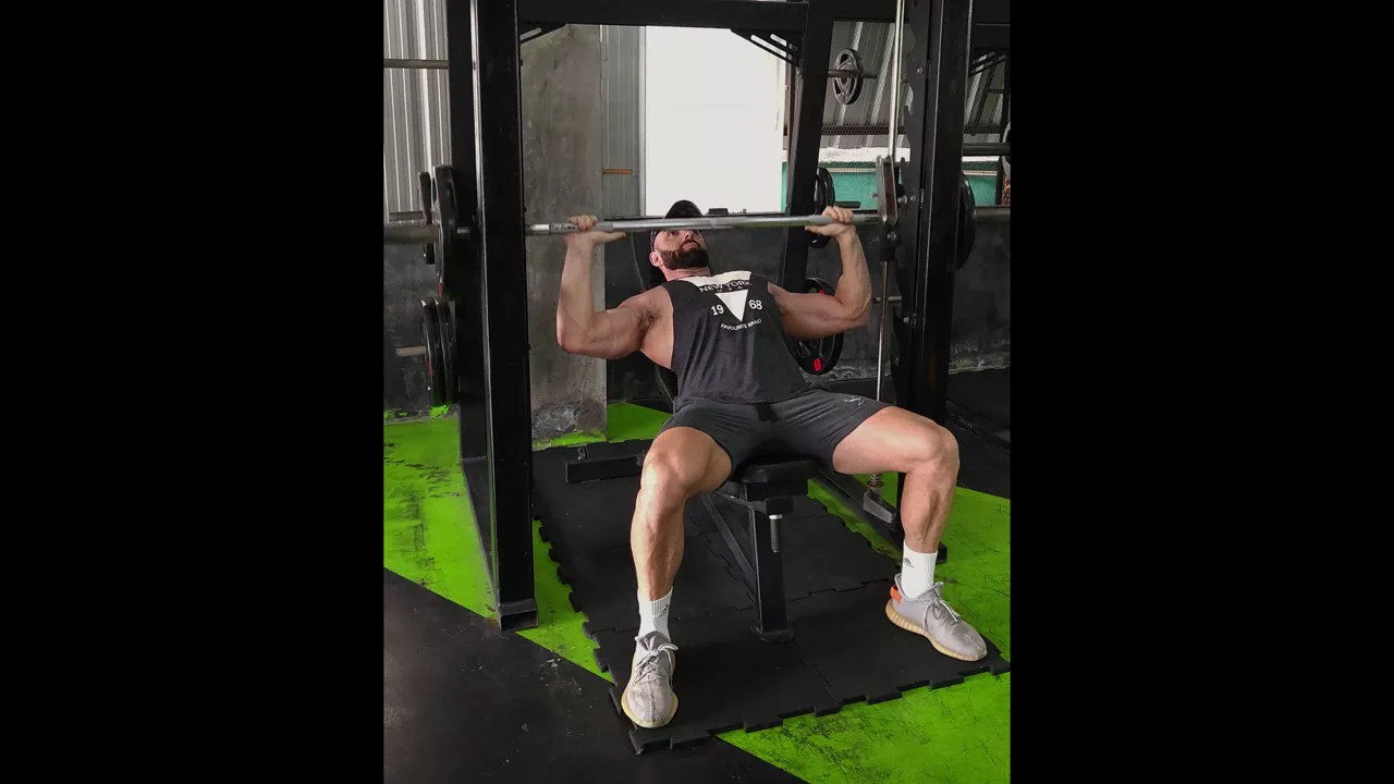 Incline Smith Machine Bench Press exercise
